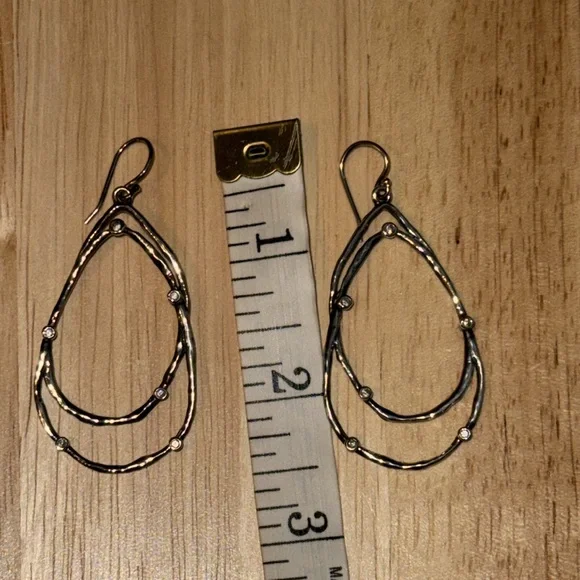 Retired Silpada Sterling Silver Teardrop & Crystal Constellation Earrings W2777 - Picture 4 of 5